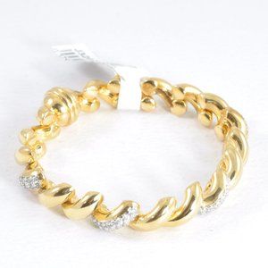 Italian Silver Sterling Crystal San Marco Bracelet - Small 6 3/4" 29.1g